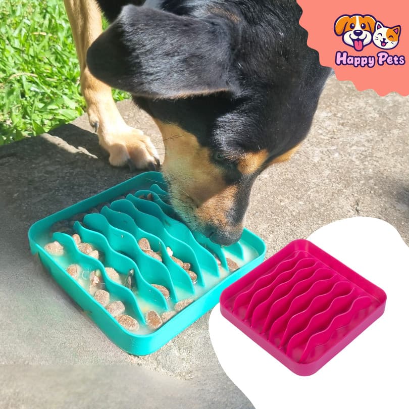 Comedouro Flexível E Lento Da Pet Games Pet Wave Saudável E Funcional Para Cão Cachorro Gato
