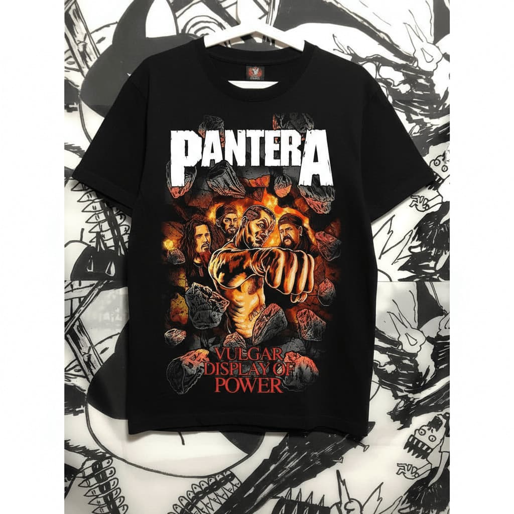 Camiseta Masculina 100% Algodão Pantera Estética Groove Metal Poderoso Blusa Unissex