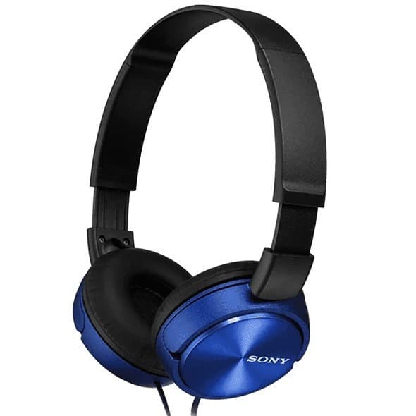 Fone de Ouvido Sony MDR-ZX310 com Microfone e Cabo de 1.2 Metros - Preto / Azul