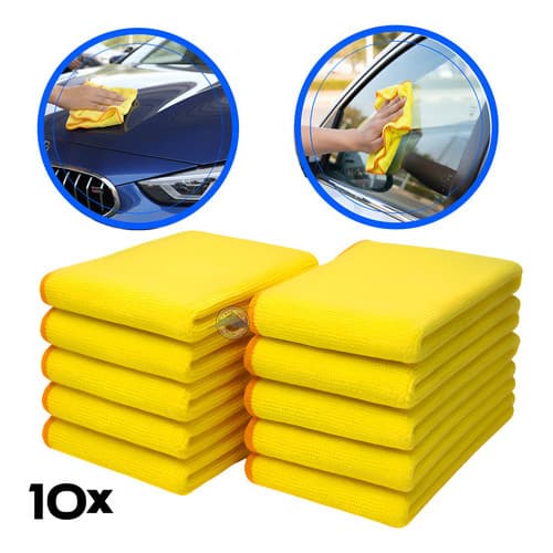 Pano Microfibra Amarelo 40x60cm Kit 10 Unidades Flash Amarelo