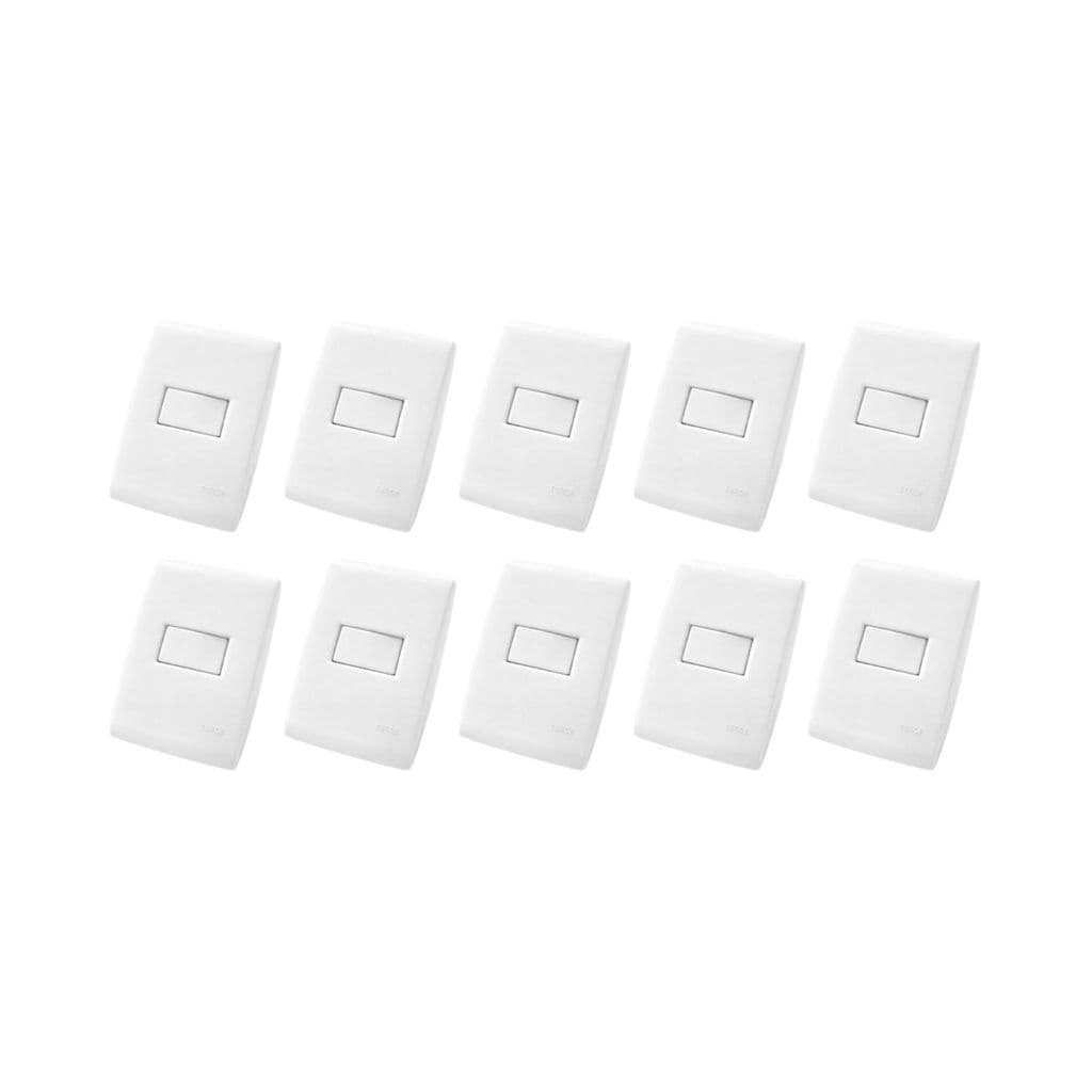 Kit 10 Interruptores Modular Branco 10A 250V Simples Durável