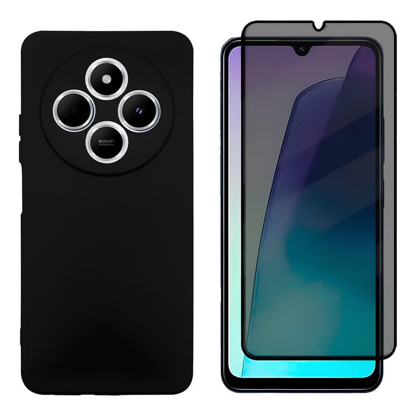 Capa Aveludada P/ Xiaomi Poco C75 + Pelicula Privacidade Fosca