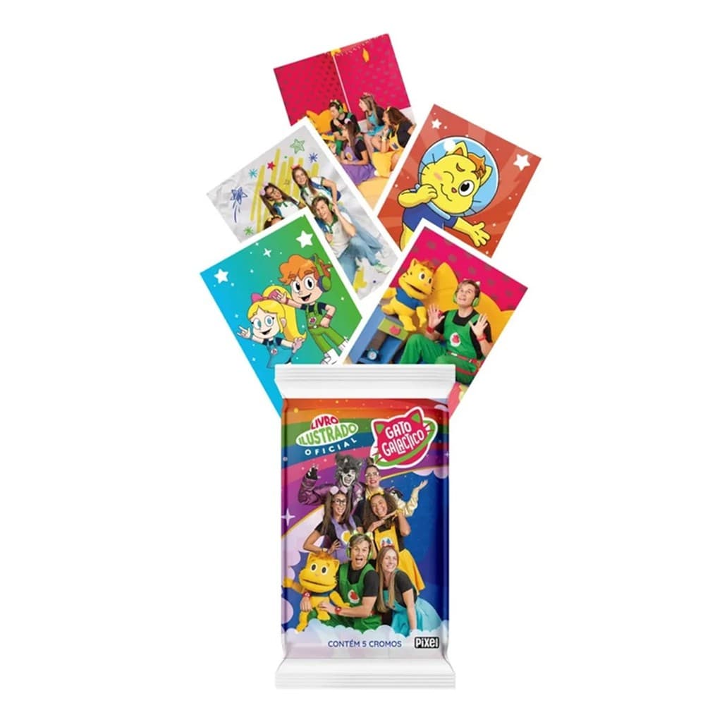 Álbum figurinhas Livro Ilustrado Gato Galactico +5 figurinha