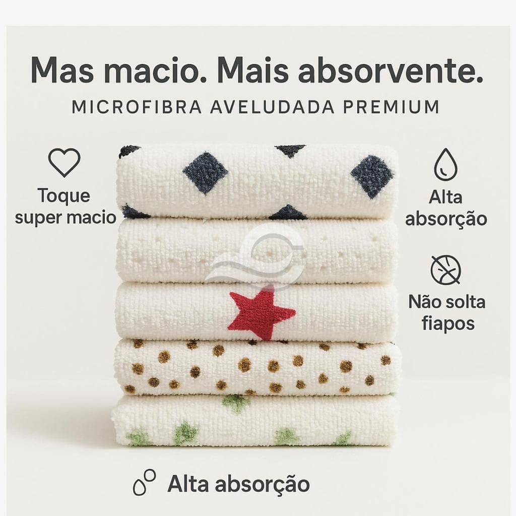 Pano Prato Microfibra Aveludado 35x55 Retangular Alta Absorção Toque Macio Para Cozinha