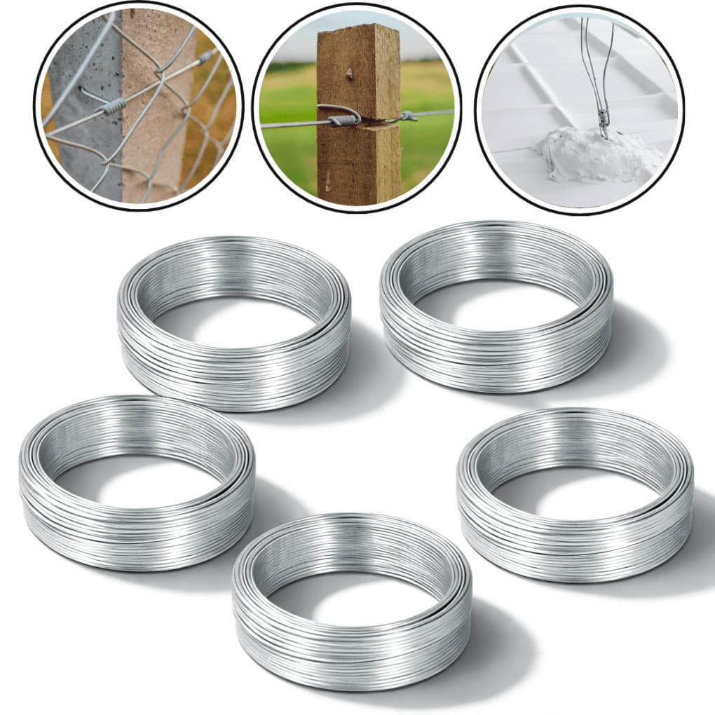 5 Arames Galvanizado 18 BWG Kit 5 Rolos 1kg Total 5kg 525m