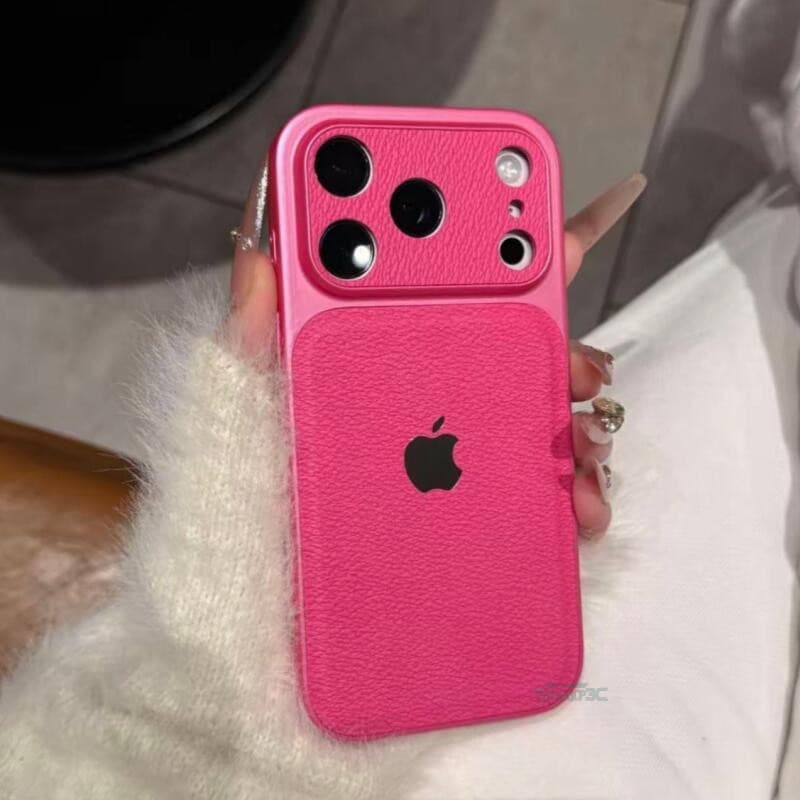 Capa De Couro Luxuosa Com Textura Macia Para iPhone 17 Pro Max 16 15 14 13 Traseira Resistente À Prova De Choque