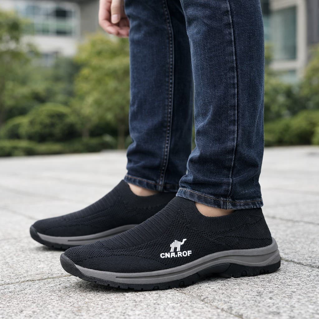 Tênis Masculino Slip On Conforto Extremo Calce Fácil Caminhada Casual Leve Respirável
