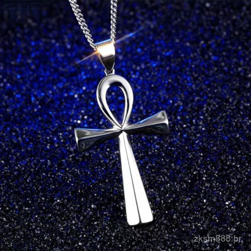 Colar com Pingente de Cruz Ankh Egípcia, Joia de Presente, Novo Modelo