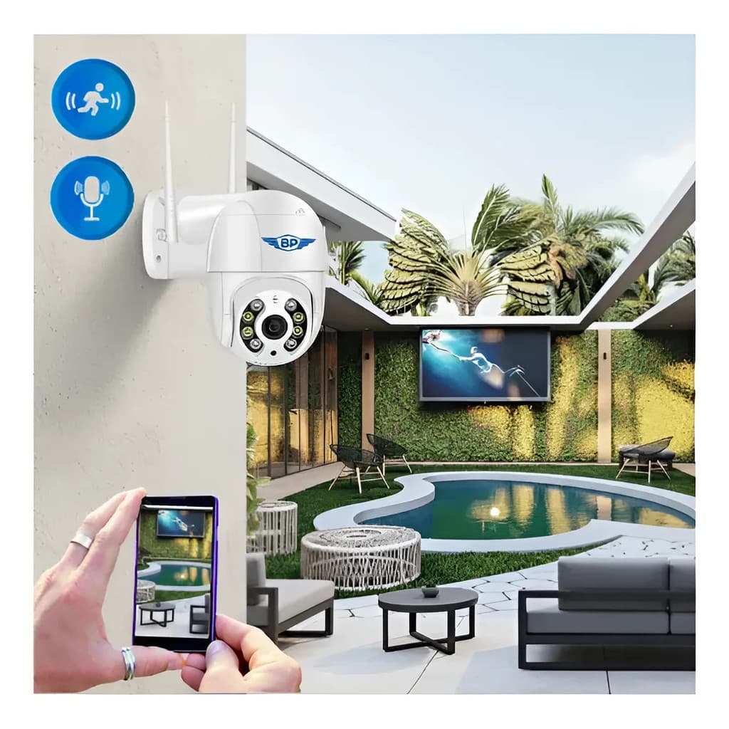 Câmera Segurança Ip Wifi A8 Prova D'água Visão Noturna Hd APP ICSEE