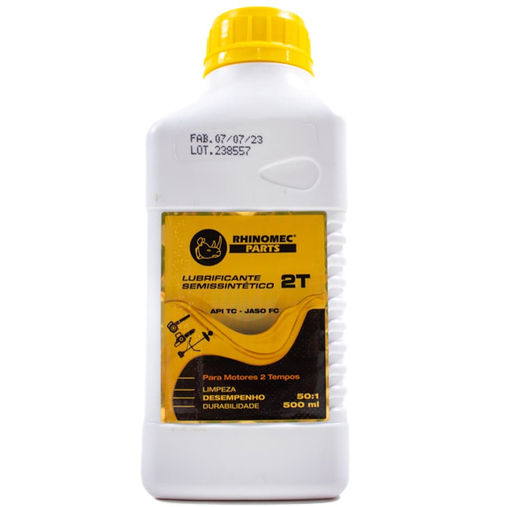Óleo 2 Tempos Motor Rhinomec 500ml JASO FC Roçadeira Motosserra Gasolina Diluição