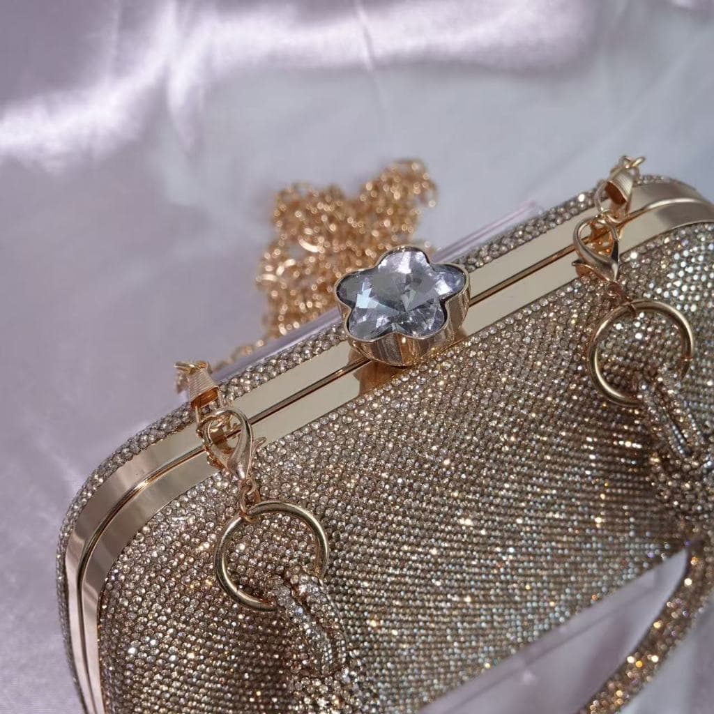 Bolsa Clutch Festa Casamento Com Strass Carteira Feminina com Glitter Para Festas LevaVida