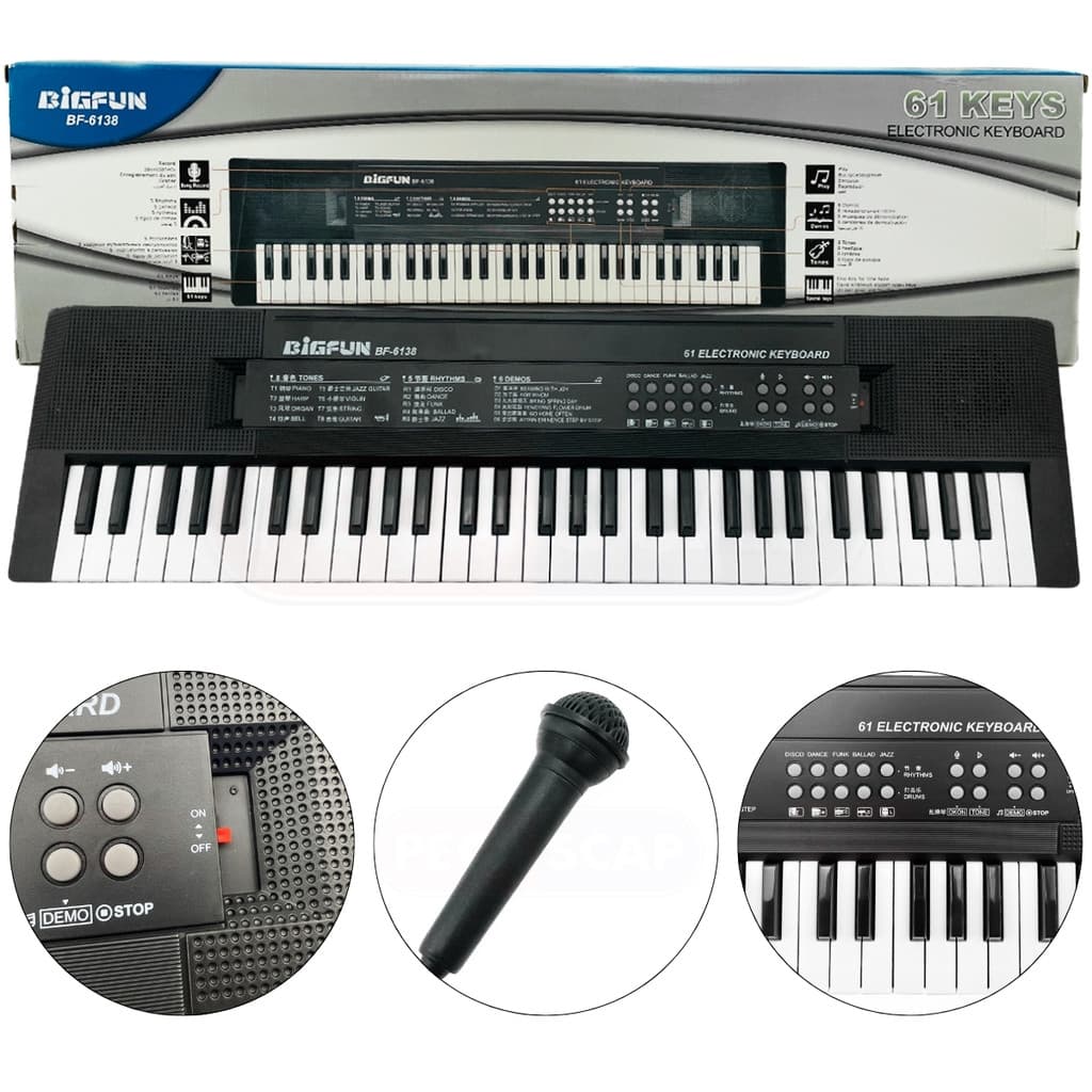 Teclado Eletrônico Musical Infantil 61 Teclas Com Microfone - Big Fun