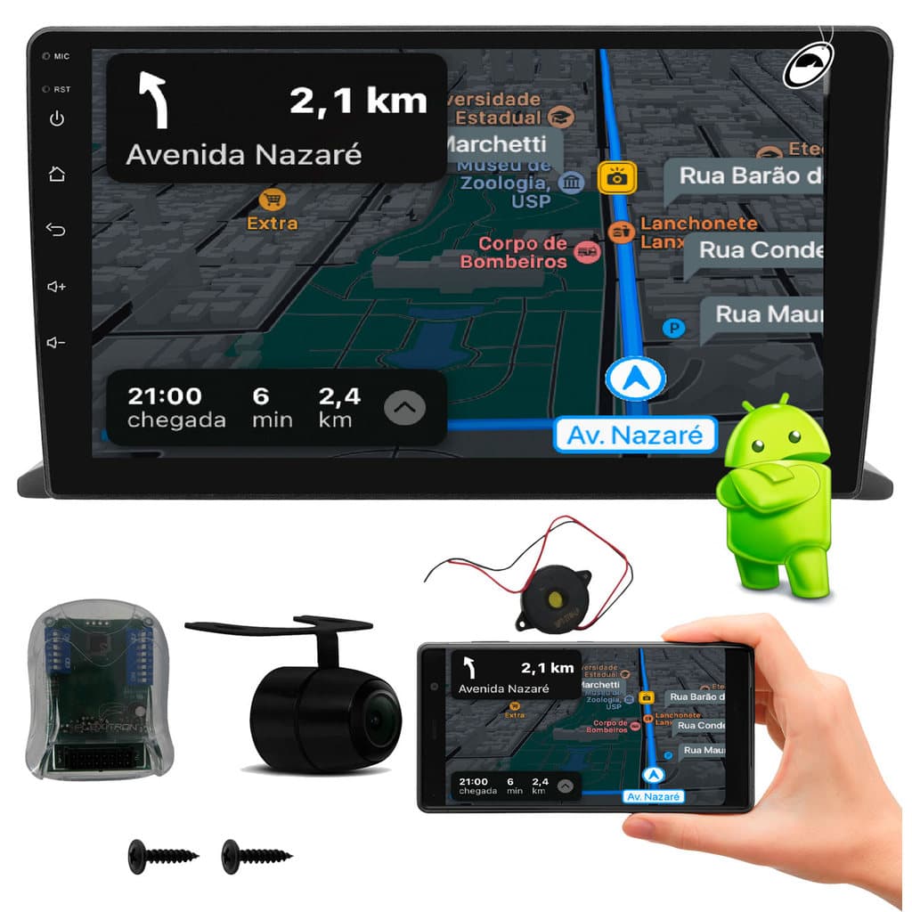 Multimidia 9" Android Grand Siena 2012 a 2021 Android Auto Car Play + Câmera Ré + Interface Volante