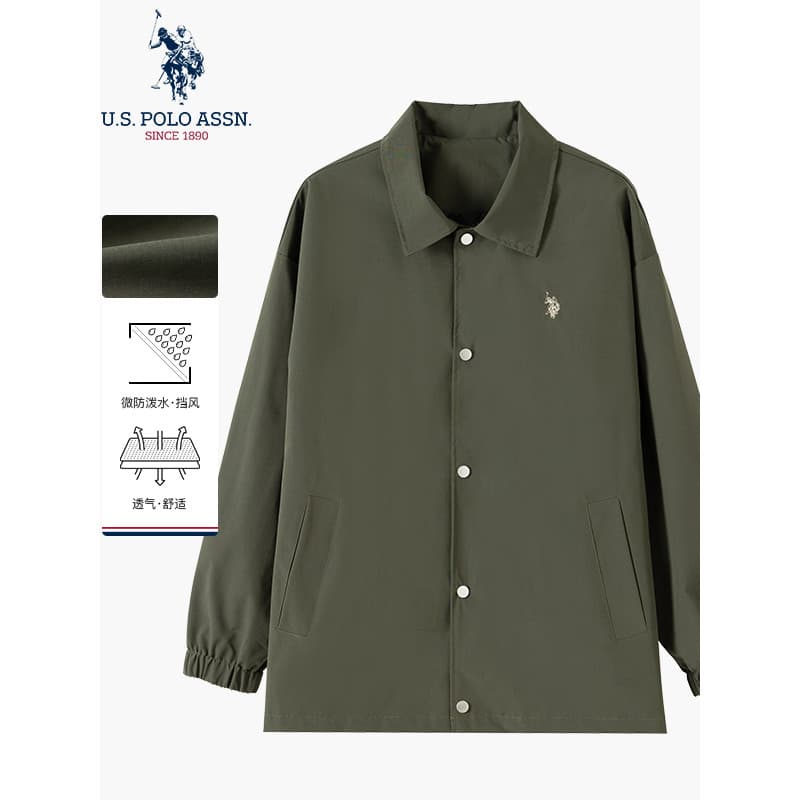 Uspoloassn American Poloassn Association Primavera Outono Jaqueta Masculina Casaco Solto Macacão Casual Top