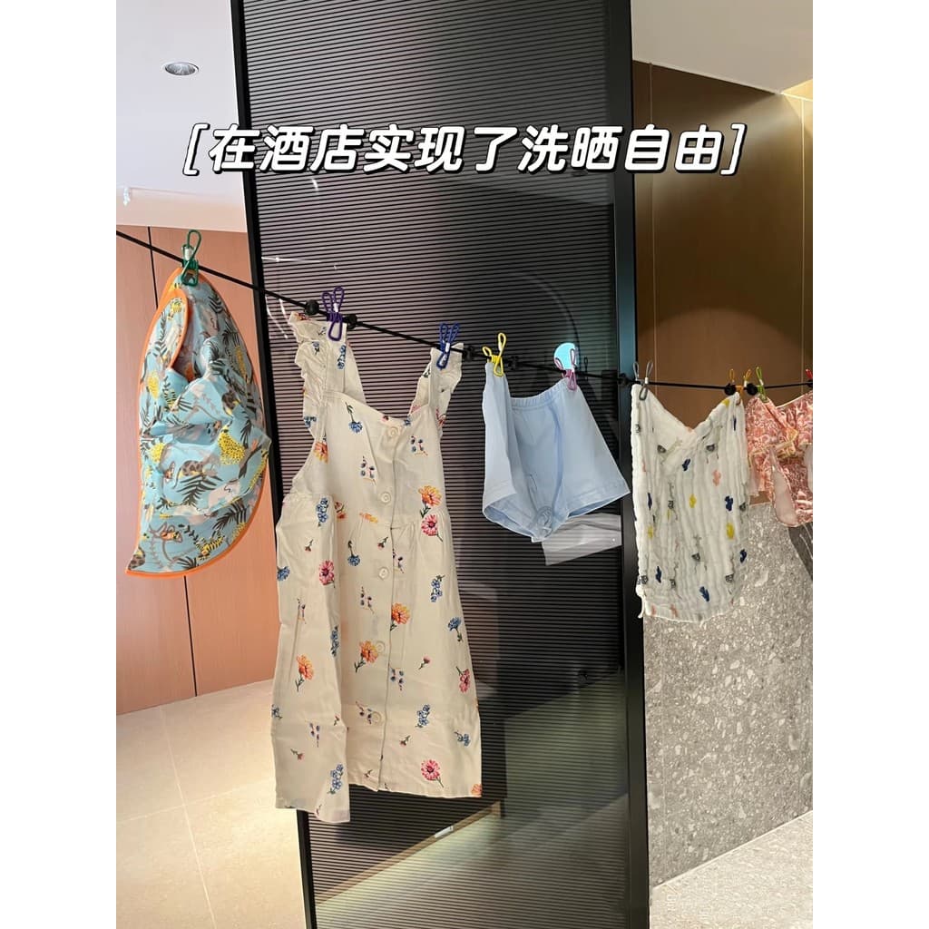 Varal ao ar livre retrátil portátil roupas de Hotel secagem interior sem perfuração varal à prova de vento roupa interio