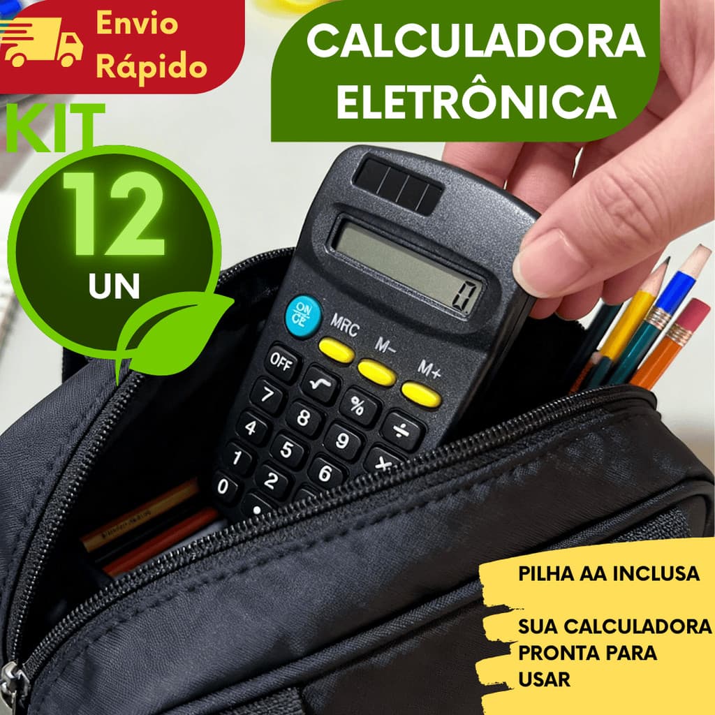 Kit (3/6/9/12) Calculadora Com Pilha Inclusa De 8 Dígitos Para Estudantes Professores Lojistas E Escritório