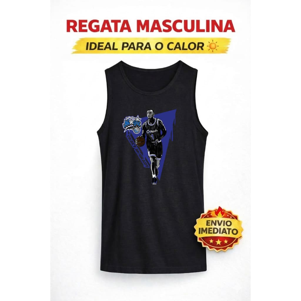 Camiseta Regata Basquete Masculina Estilosa Estampa Jogador Academia Treino Verão