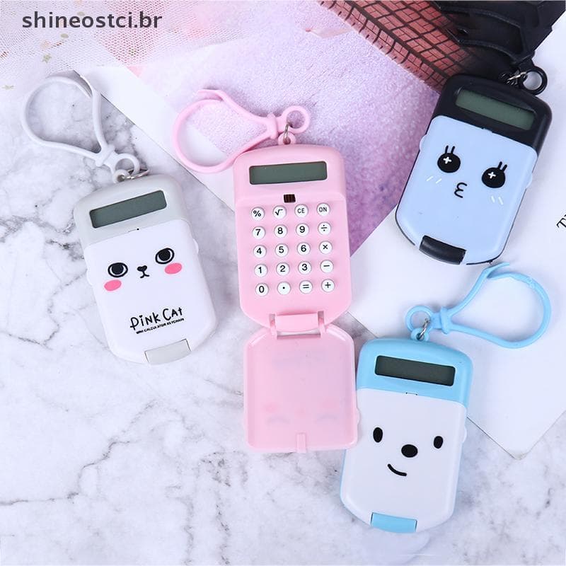 SHINE Calculadora Portátil Tamanho Poeta Criativo Chaveiro Material De Escritório ,