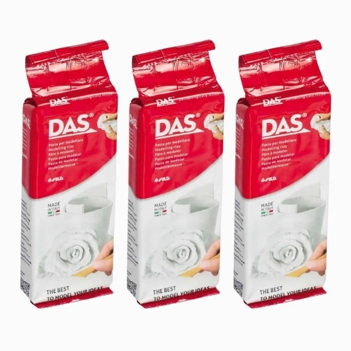 Kit 3 Massa para Modelar Cerâmica Fria Branca 250g - DAS