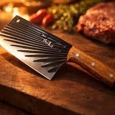 Cutelo Faca Lâmina Afiada Cabo Madeira Cortar Carne Desossar Cozinha Achadinhos