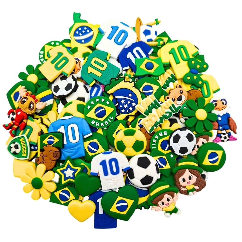 Aplique Para Artesanato / Pins Para Calçados - Copa do Mundo / Torcida Brasileira