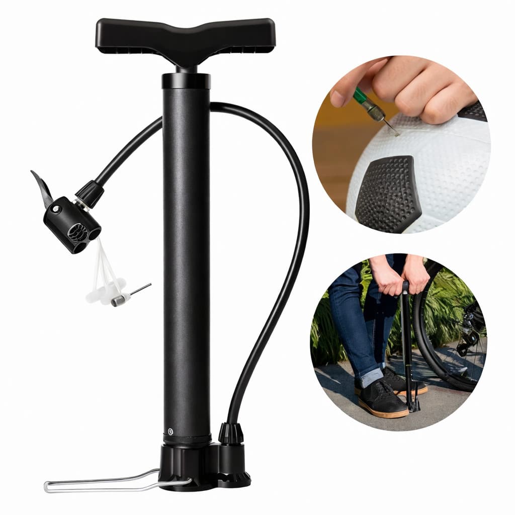 Bomba De Ar encher Pneu Bicicleta Bike Bola Com Suporte Quadro bico Fino e Grosso 100psi