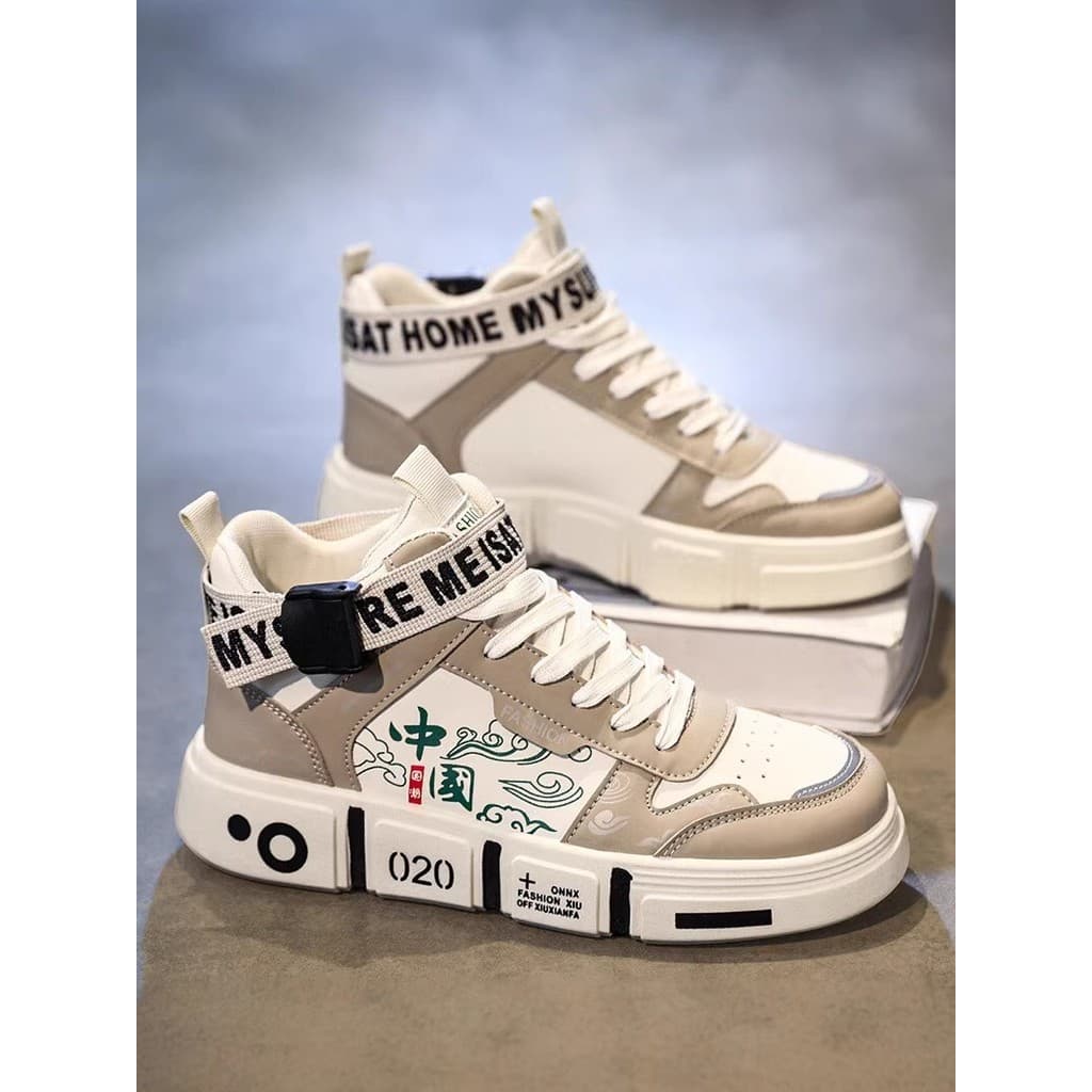 Sapatos masculinos de cano alto 2026 novo estilo primavera nacional na moda All-Match 12 anos de idade estudantes do ens
