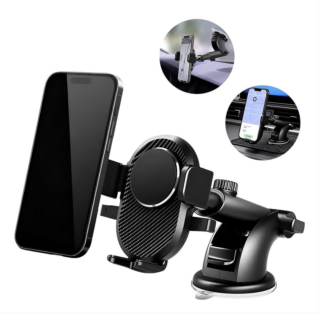 SUPORTE CELULAR CARRO GPS VEICULAR TRAVA AUTOMÁTICA 360° UNIVERSAL PAINEL PARABRISA FIXAÇÃO FORTE PROMOÇÃO