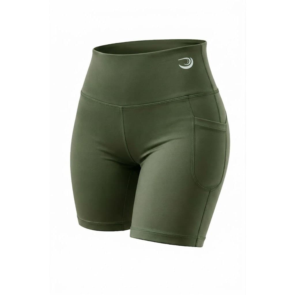 Shorts c/ Bolsos Fitness Yoga Corrida Academia Verde Militar