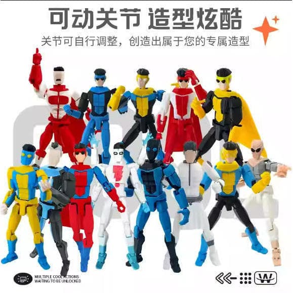 Invencível jovem Multi-junta móvel impressão 3d marca figura boneca modelo menino brinquedos educativos na moda