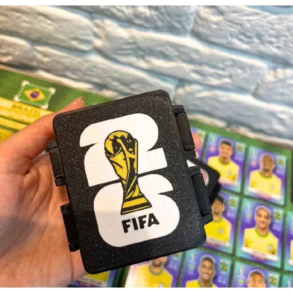 Porta Figurinhas Copa Organizador de Figurinhas Caixa Colecionador para Álbum de Futebol