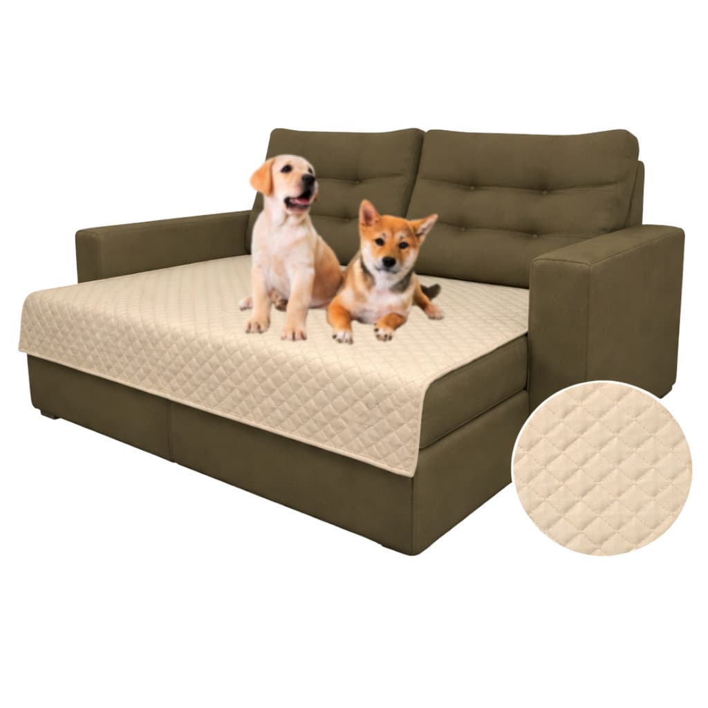Protetor de Sofá Impermeável Texturizado 1,35 x 1,35 Peseira Cama Para Cachorro