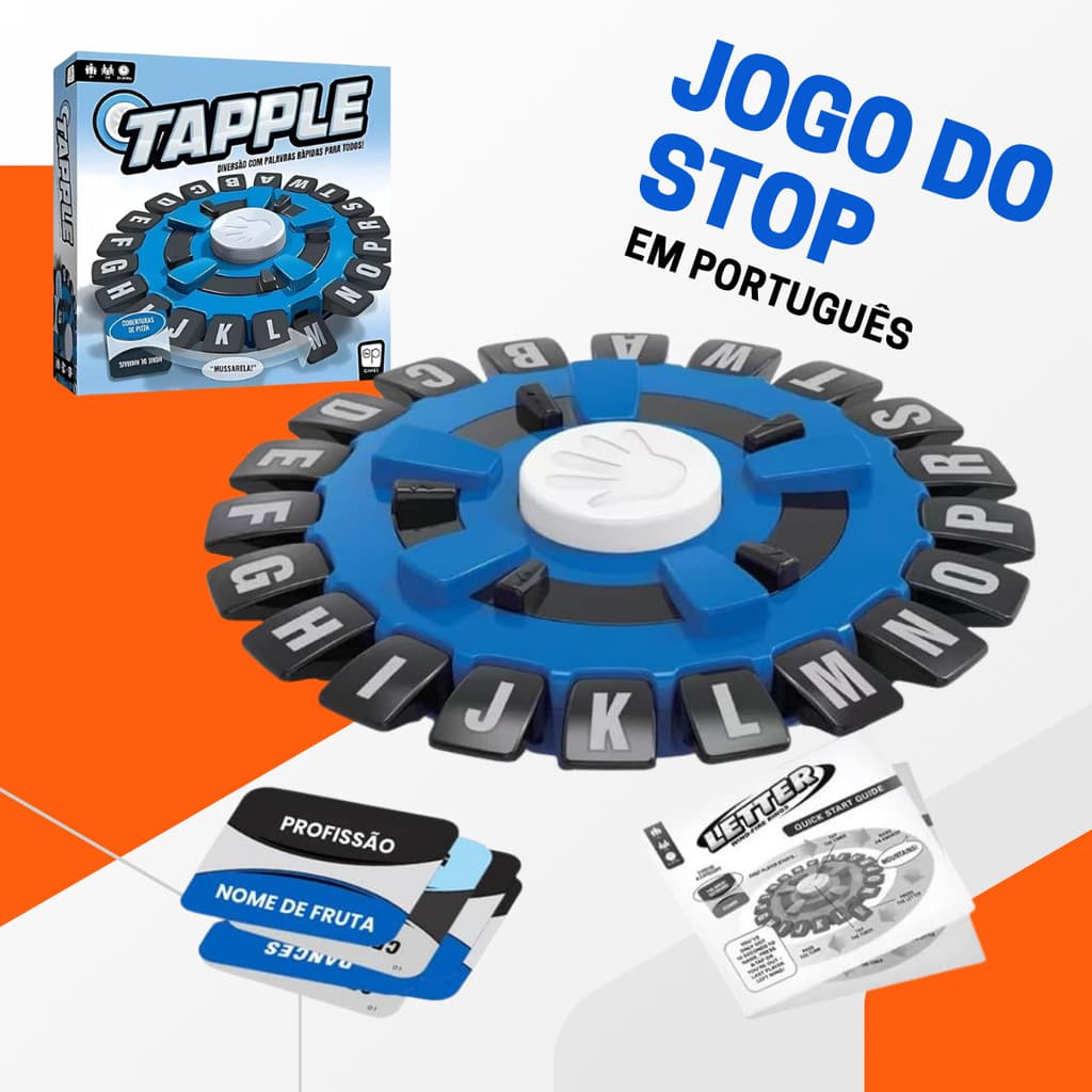 Jogo do Stop em PORTUGUÊS com Temporizador Moderno Tapple Jogo de Palavras Contexto