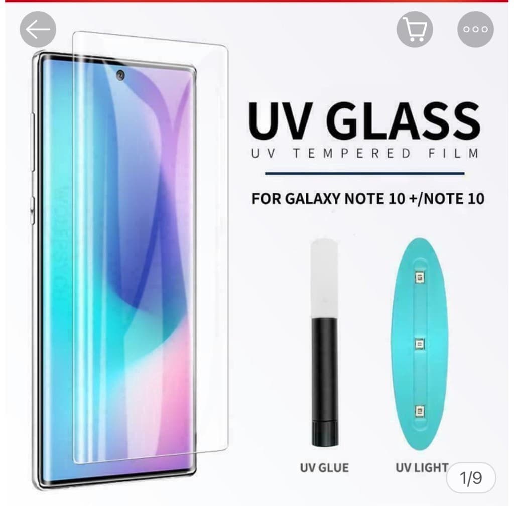 Pelicula De Vidro  Curvada UV S20 Plus/S20/Note 9/Note 8/S10/S9 Plus/S9/S8 Plus.