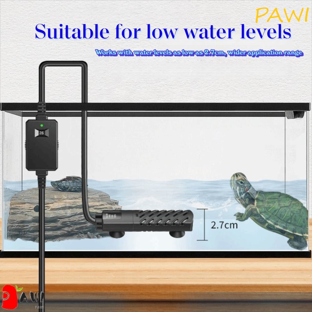 Aquecedor Submersível Para Aquário PAWI , Ajustável De Tanque De Tartaruga Com Baixo Nível De Água , 30w-100w