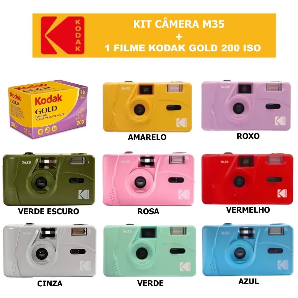 Câmera Kodak Retrô M35 + 1 Filme Kodak Gold 200 Iso  36poses