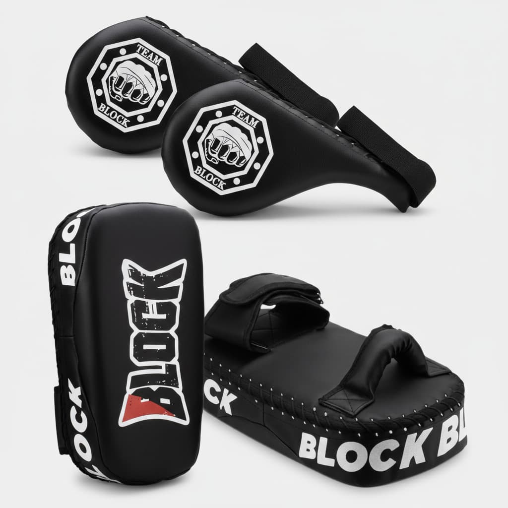 Kit Aparador De Soco e Raquete ChuteTreino Profissional de Muay Thai, Boxe, Artes Marciais, Kickboxi