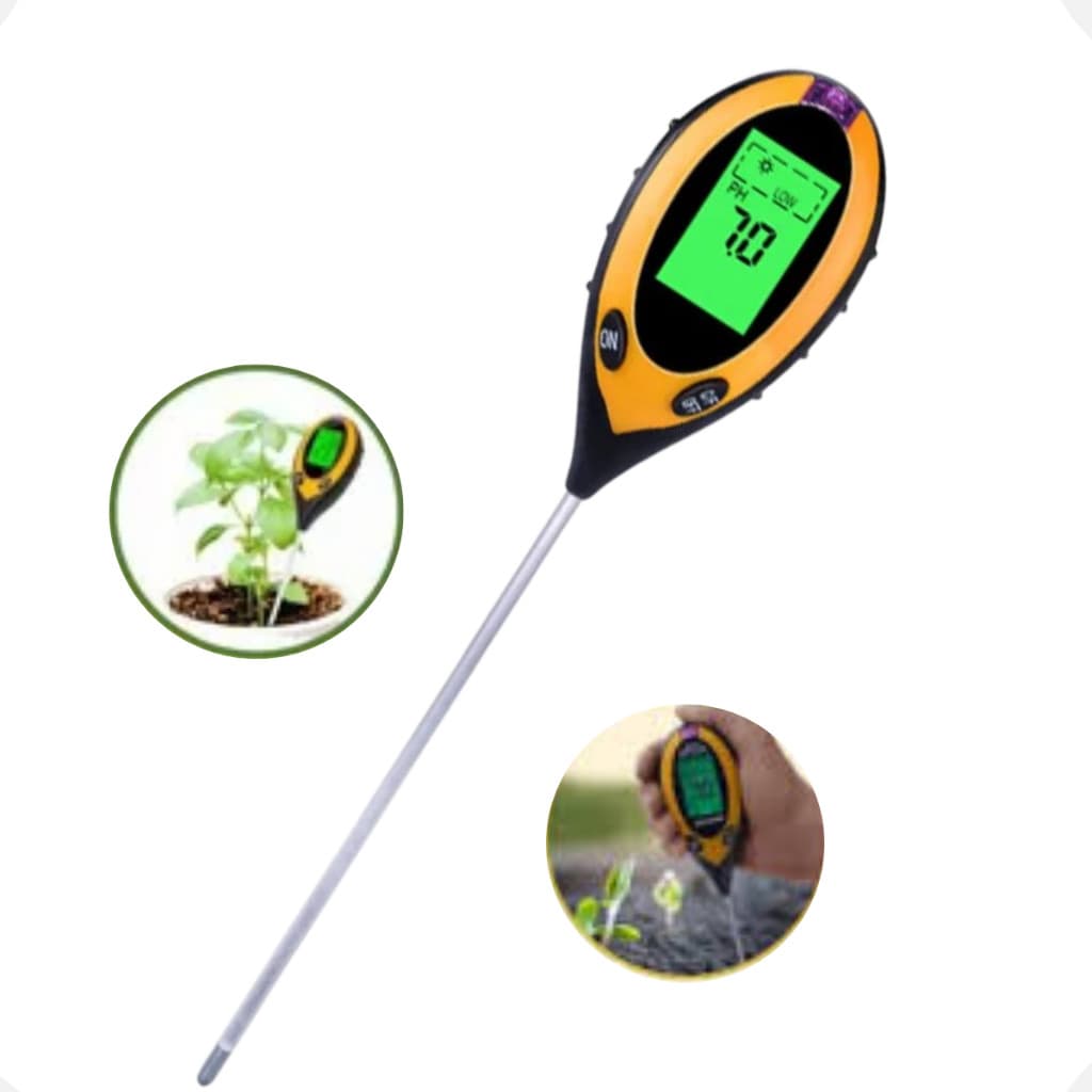 Medidor Digital de Solo Multifunção PH Plantas Terra Umidade Temperatura