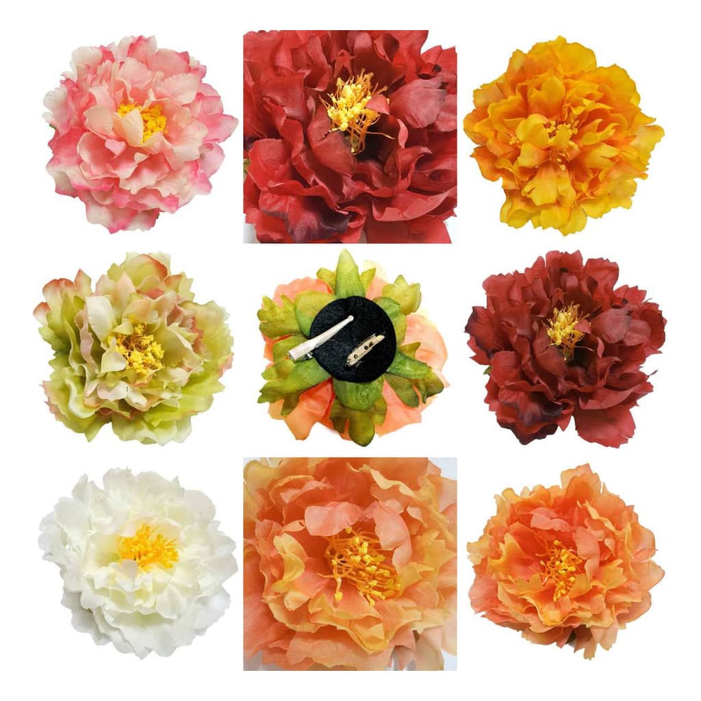 Presilha Flor De Carnaval Tecido Com Presilha E Broche
