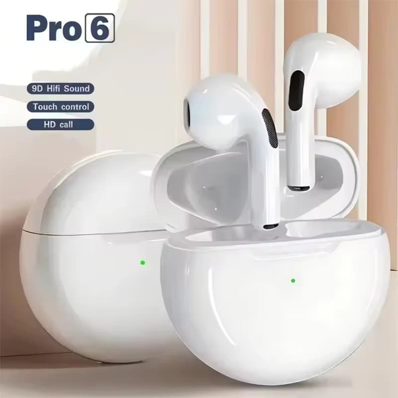 TWS Pro6 Fones De Ouvido Sem Fio Bluetooth Intra-Auriculares De Alta Qualidade Com Microfone Para Música Esportiva Som E