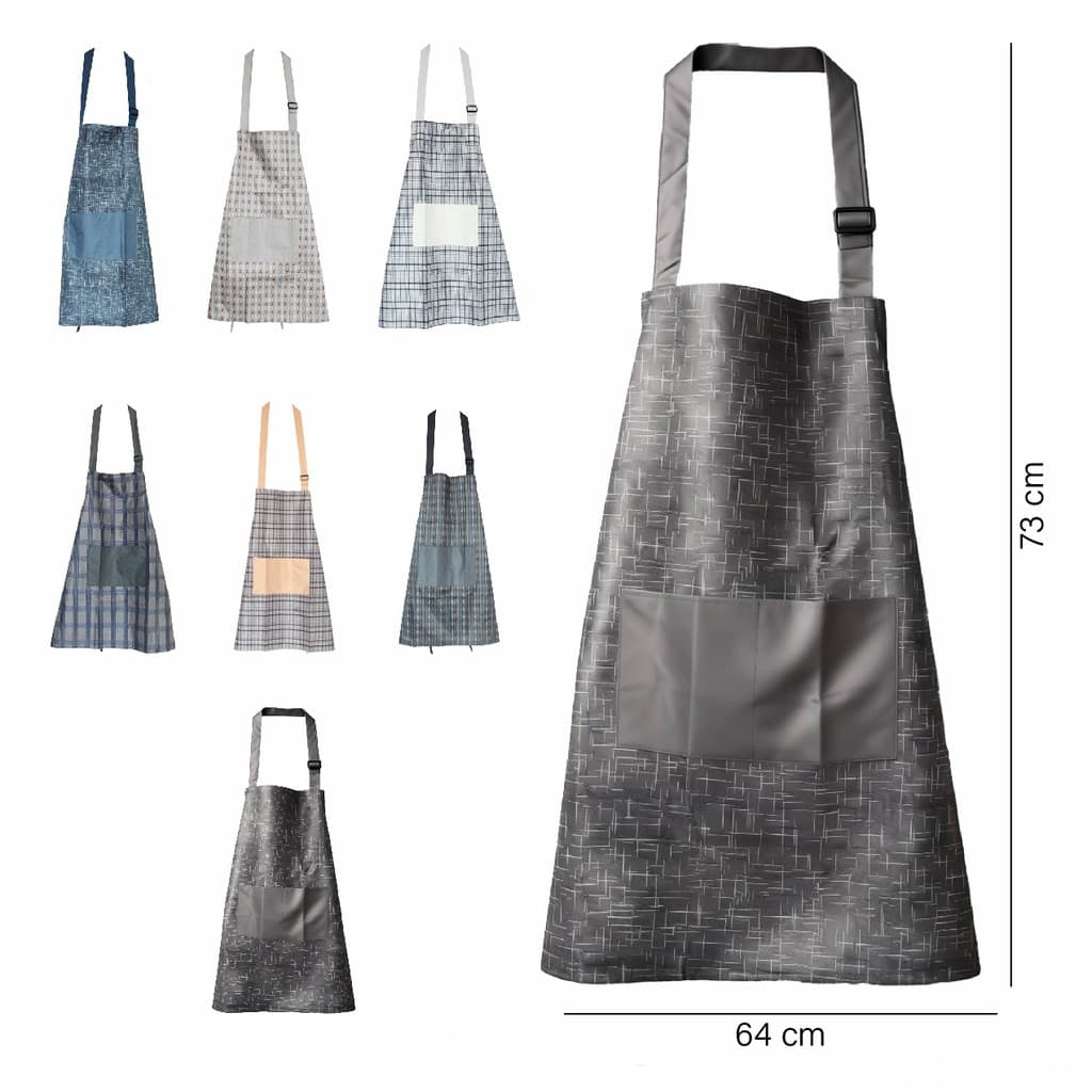 Avental ajustável com bolsos impermeável e resistente a óleo avental cozinha