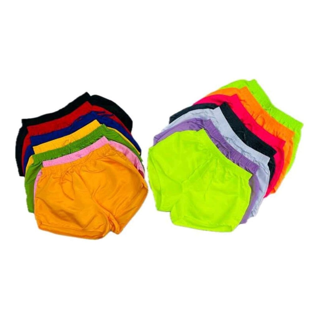 Kit 5 Short Tactel Feminino Shots Praia Academia Corrida