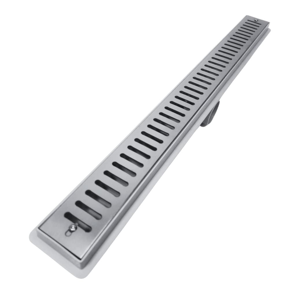 Ralo Linear Luxo Inox 304 Abre Fecha 5x50 Seca Box Banheiro com Tela Coletor Cinza