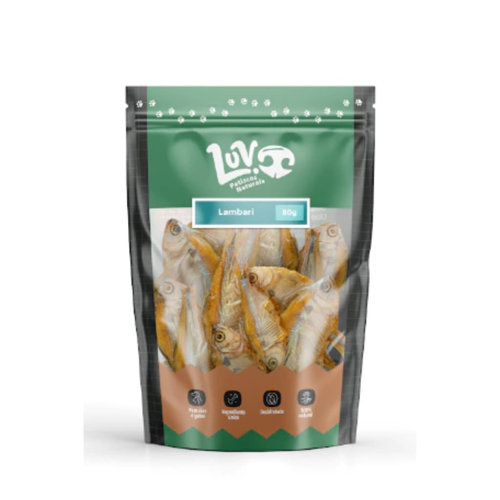 Lambari desidratado - Petisco natural para cães e gatos - 80g