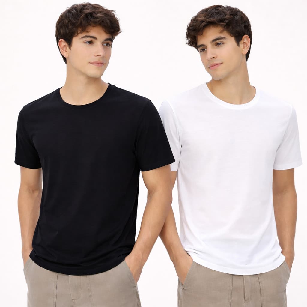 Kit 2 Camisetas Masculinas Algodão 100% Básica Premium Casual