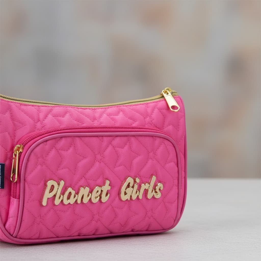 Estojo Feminino Escola Com Divisória Planet Girls Rosa Médio