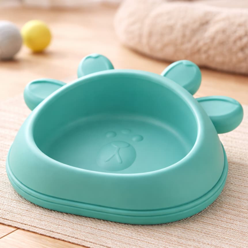 Comedouro Pet de Silicone Antiderrapante Azul para Cães e Gatos Pets