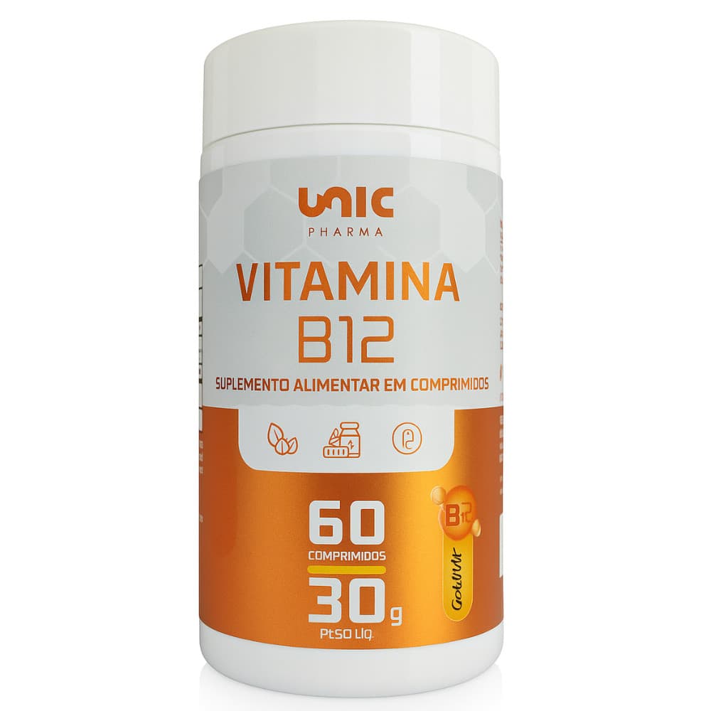 Vitamina B12 Energia e Vitalidade Unic Pharma 60 Cápsulas