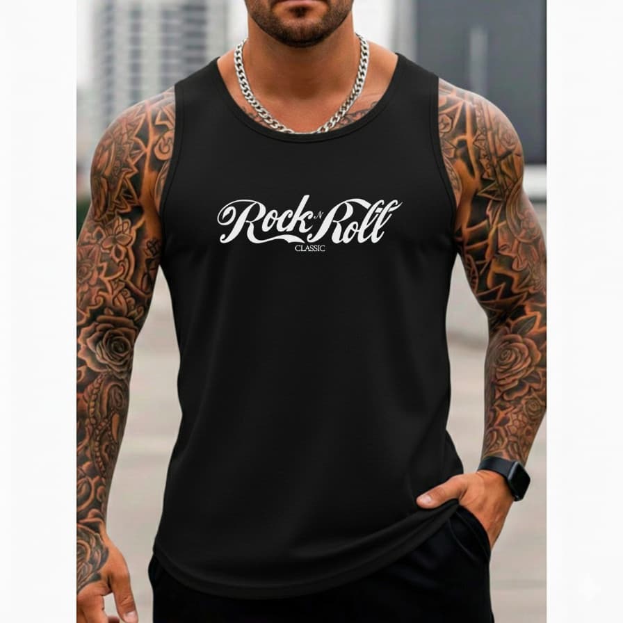 Regata Masculina Algodão Premium Estampa Rock'N Roll Envio Imediato