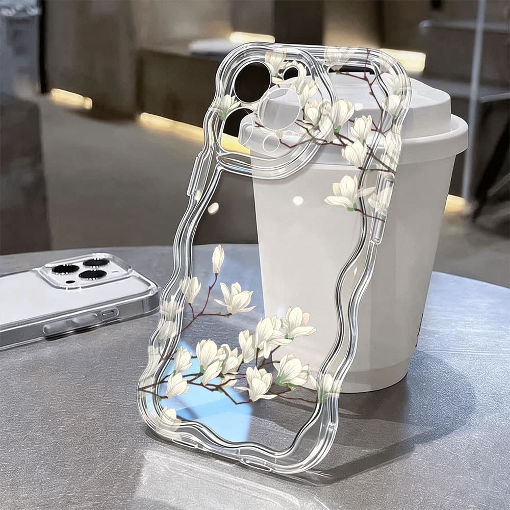 Capa Capinha Flor De Ameixa Branca Para Samsung Galaxy A04 M01s M11 S21 FE S22 S23 S24 ULTRA PLUS De Silicone Anti-Impac